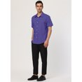 thumbnail image 4 of INSPIRE CHIC Men's Short Sleeves Polka Dots Button Down Shirt Purple 38, 4 of 6