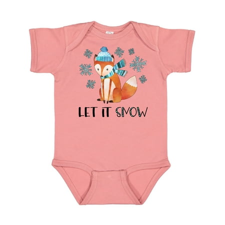 

Inktastic Let it Snow Cute Orange Fox in Hat and Scarf Gift Baby Boy or Baby Girl Bodysuit