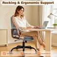 thumbnail image 6 of HeroSet Leather Office Chair, Ergonomic Desk Chair with Lumbar Support, Soft Headrest & Thick Seat Cushion, Computer Chair for Home Office Work, Gray, 6 of 10