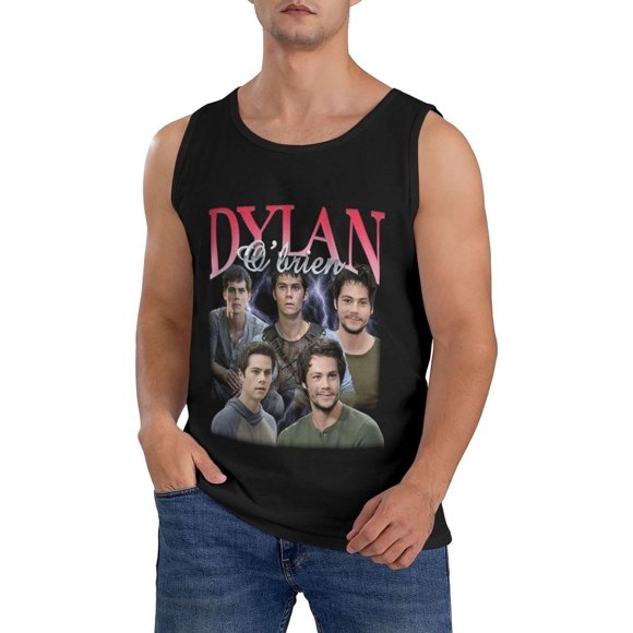 Dylan Obrien Débardeur d'Entraînement pour Hommes Sans Manches T-Shirt Muscle Décontracté Doux pour Hommes Noir