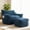 Blue-1 Sofa, variant on 45.4" Bean Bag Chair for Adults,Faux Fur Upholstered Lazy Sofa with Shell-Shaped Design,Comfy Bean Bag Sofa with Pillow and Footstool,Light Blue