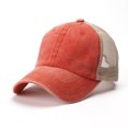 thumbnail image 1 of 2PCS Gorra trasera de malla ajustable Gorra de béisbol de malla curvada Gorra de camionero lavada retro Sombrero de sol transpirable, 1 of 5