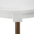 thumbnail image 3 of Kate and Laurel Valdi Modern Round Coffee Table, 26 x 26 x 19, White and Antique Gold, Glam Circle Living Room Table with Geometric Metal Base and Raised Edge Tabletop, 3 of 10