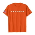 thumbnail image 4 of Women Letter Graphic T Shirts Freedom Short Sleeve Tee Tops Orange 2XL, 4 of 4