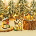 Mini Christmas Village LED Lighted Christmas Village Houses with Figurines, Christmas Village