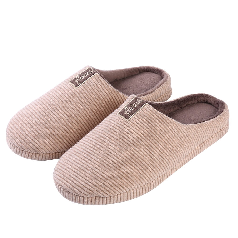 Unisex Memory Foam Slip-On House Slippers with Non-Slip Indoor Outdoor Sole