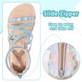 thumbnail image 3 of HOMEHOT Girls Sandals Open Toe Strappy Easy to Slip On Flat Silver 13 Female, 3 of 6