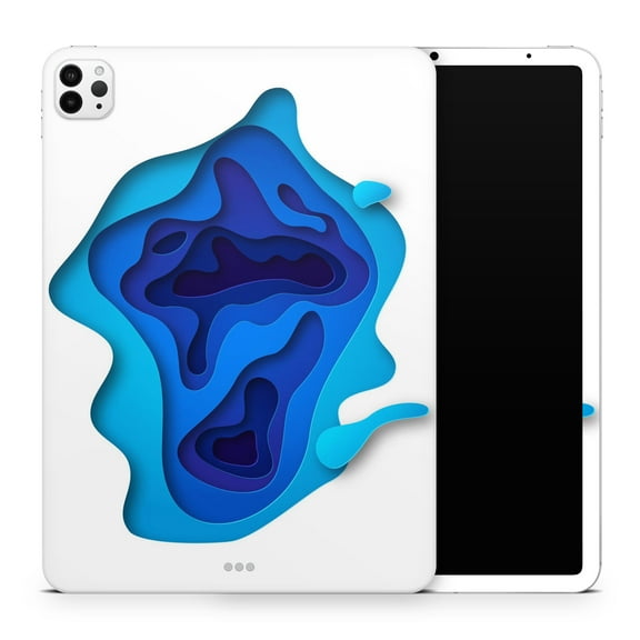 DesignSkinz 3D Blue Abstract Paper Cuts V2 Full-Body Skin Decal Wrap Cover for iPad (A1219/A1337)
