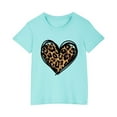 thumbnail image 2 of Spazoro Kids Girls T-Shirts Tee, Love Printed Basic Summer Short Sleeve Crew Neck Casual Tops for Child Girls Blue Size 7 T, 2 of 4