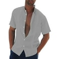 thumbnail image 2 of Men's Short Sleeve Tshirts Cotton Lapel Button Down Graphic Lapels Shirts Classic Breathable Tees Lapel Button Tops, 2 of 6