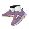 thumbnail image 3 of Lusa Wide Toe Box Shoes for Men Women Convenient Hook and Loop Low Top Walking Shoe for Seniors Non- Loose Sneakers Bunions, Plantar Fasciitis, Hammertoes, Swollen Footwear Light Purple 42, 3 of 8
