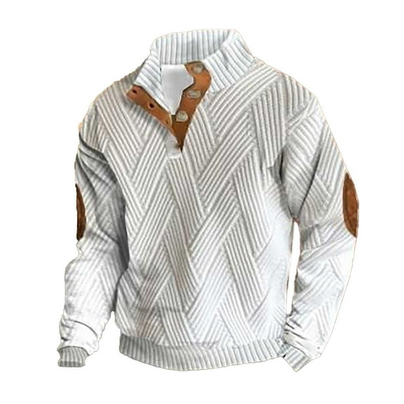 2024 Autumn Winter Men Casual 3D Digital Print Imitation Knit Fabric Half Zip Round Neck Hoodless Sweatshirt Trendy Long Sleeve Shirts for Men Pullover Sweatshirts Soft Comfy Sweatshirt