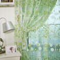 thumbnail image 3 of Cortina de ventana de gasa de tul con estampado floral Panel de cortina transparente 200x100CM Verde, 3 of 6
