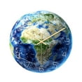 thumbnail image 1 of Silent Wall Clock Acrylic Luminous Earth Design Modern Home Wall Decor Clock with Quiet Sweep Movement 30 cm Diameter, 1 of 8