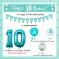 thumbnail image 5 of 10th Birthday Decorations Girl Teal Blue, Double Digits Birthday Decorations with Happy 10th Birthday Balloons Yard Banner Bunting Number 10 Foil Balloon for Teal 10th Birthday Party Supplies, 5 of 7