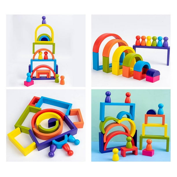 Jouets empilables arc-en-ciel en Silicone 10 couleurs pour enfants en bas  âge empileur arc-en-ciel blocs de construction Montessori jouets éducatifs  pour bébé