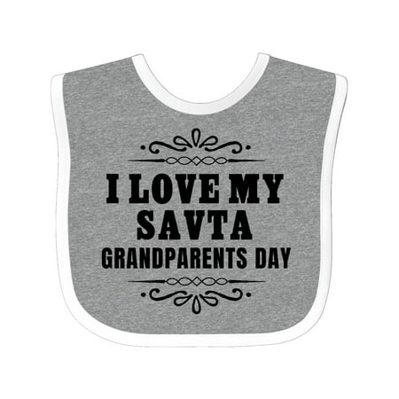 

Inktastic Grandparents Day I Love My Savta Gift Baby Boy or Baby Girl Bib