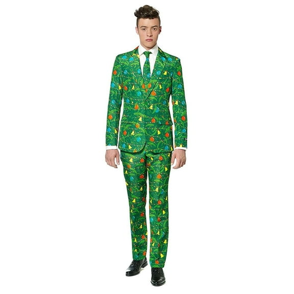 Suitmeister Men's Christmas Green Tree Christmas Suit