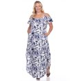 thumbnail image 2 of White Mark Robe Maxi Teinture sur Nœuds Épaules Dénudées pour Femmes, 2 of 6