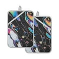thumbnail image 7 of Yayeee Pot Holders Kitchen Heat Resistant with Pocket 7"x9.8" Cotton Oven Cooking Hot Pads, Black, 7 of 7