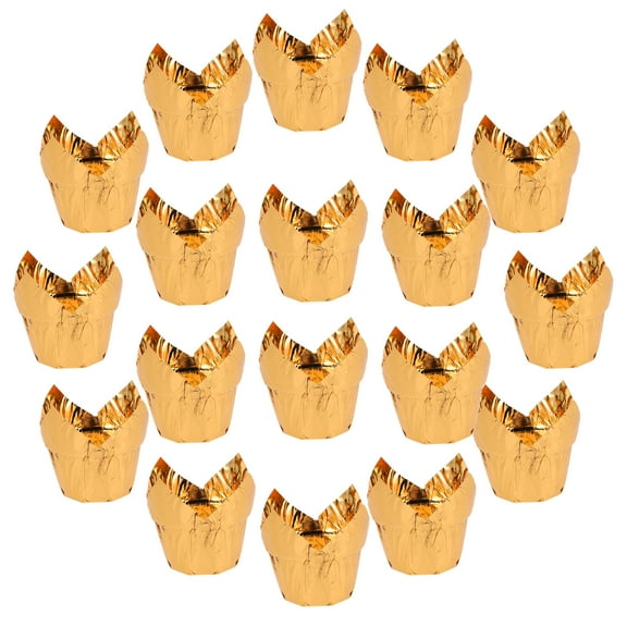 OFFIGAM 50PCS Aluminum Foil Baking Cups Cake Wrappers for Birthday Baby Shower Party Decorations