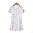 thumbnail image 2 of WOLLED Kids Girls Short Sleeve Nightgown Toddler Summer Cotton Sleep Dress Pjs Sleepwear Princess Nightdress 3-12T, 2 of 11