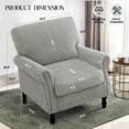 thumbnail image 4 of COOLHUT Modern Accent Chair Armchair, Linen Fabric Upholstered Comfy Single Sofa with Solid Wood Frame for Living Room, Gray, 4 of 11