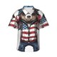 thumbnail image 1 of Balery Patriotic Boxing Bear Art Camisas hawaianas de manga corta para hombre, camisas playeras de corte holgado, camisas de vacaciones con botones,3X-Large, 1 of 7