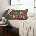 thumbnail image 6 of Goofa Ho Ho Ho Merry Christmas Pattern Pillow Case – Plush & Soft Cushion Cover, Hypoallergenic Throw Pillow Case for Comfortable Sleep with Envelope Closure-16"x24", 6 of 6