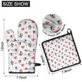 thumbnail image 6 of White Cow Heart Egg Pattern Kitchen Oven Mitt and Pot Holder Sets 2 Pcs for Baking, Cooking and Grilling, Heat Resistant Up To 392 °F, 6 of 7