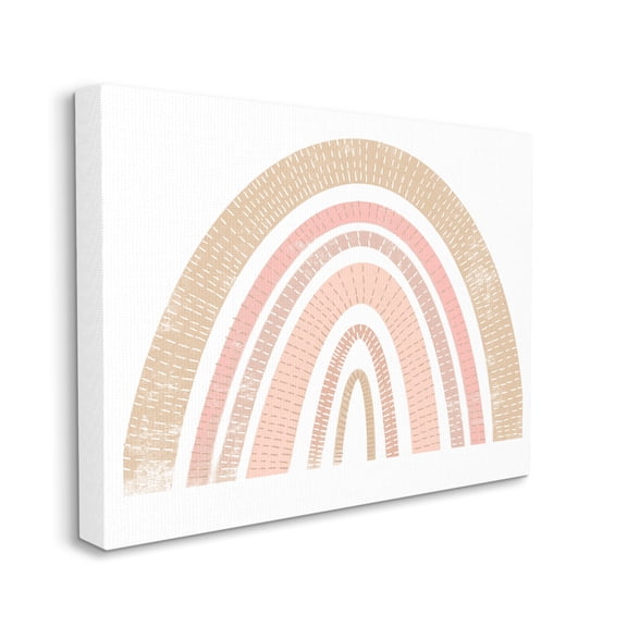 Stupell Industries Desert Stripe Patterned Rainbow Arches Pink Brown Art for Kids Painting Gallery Wrapped Canvas Print Wall Art, 16 x 20