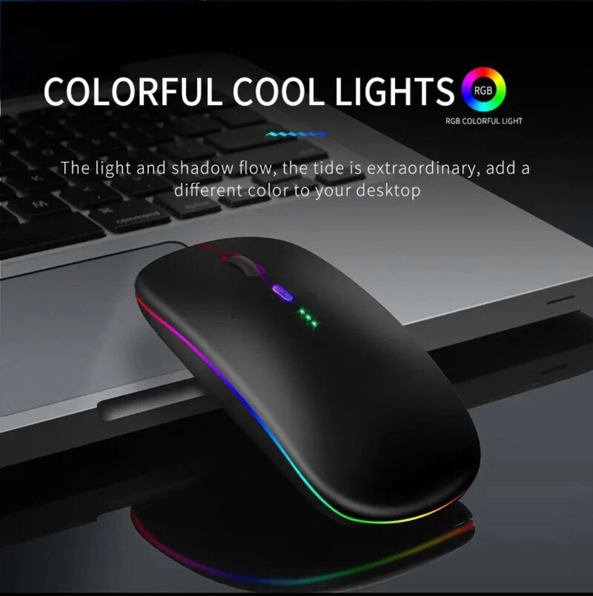 RHEA- Tablet Phone Computer Bluetooth Wireless Mouse Charging Luminous 2.4G Usb Wirele