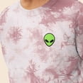 thumbnail image 5 of Dalix Alien Embroidered Fleece Tie Dye Wash Long Sleeve Crewneck Sweatshirt Mens in Tie Dye Pink M Medium, 5 of 5