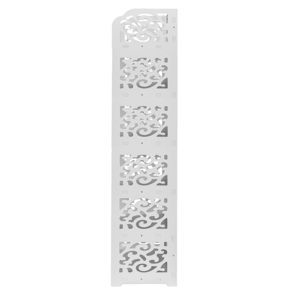 Lowestbest 6 Tiers Wood-plastic Board Carved Shoe Rack, White A Lowestbest 6 Tiers Wood-plastic Board Carved Shoe Rack, White A