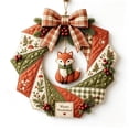 thumbnail image 3 of Christmas Wreath DIY Kit for Front Door, Fabric Patchwork Christmas Wreath Craft Set, Artificial Greenery Wreath with Hanger, Porch Window Wall Ornament, Indoor Outdoor Christmas Holiday Decor, 3 of 8