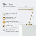 thumbnail image 4 of Brightech Libra 20" LED Table Lamp - Contemporary Minimalist Standing Lamp - Adjustable Pivoting LED Head with Built-in Dimmer and Color Changing LED - Brass, 4 of 11