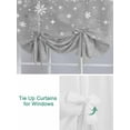 thumbnail image 3 of Grey Christmas Tie Up Curtains for Windows 63 Inch Length Balloon Curtains Kitchen Adjustable Balloon Window Shade Xmas Snowflake Ball Winter Snowflake Tie Up Valance Bathroom Curtain Window 42"x63", 3 of 6