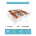 thumbnail image 5 of Quilts Twin Size Bedding Set, Vintage Plaid Lightweight Quilted Comforter, Autumn Orange Red Grey Checkered Farmhouse Soft Reversible Bedspread Coverlet with Pillow Covers for All Season, 68" x 86", 5 of 7