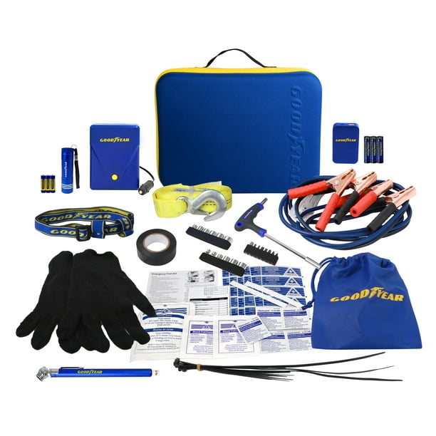 Goodyear Car Emergency Kit, Jump Cables,Tire Inflator,Power Bank