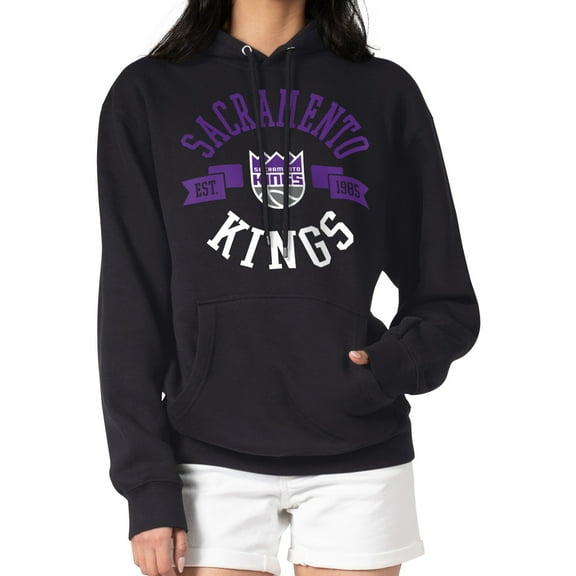 Women's G-III 4Her by Carl Banks  Black Sacramento Kings City Pullover Hoodie