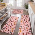 thumbnail image 2 of Colorful Mushroom Floral Pink Pattern Kitchen Rugs Sets Of 3,Kitchen Runner Rugs Non Skid Washable,Decorative Kitchen Floor Mats for Kitchen,Sink,Laundry,17"x30"+ 17"x47" + 17"x59", 2 of 6