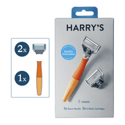 Harry's Ember Orange 5 Blade Manual Razor: 1 Ember Orange Razor Handle +6 Razor Blade Cartridges