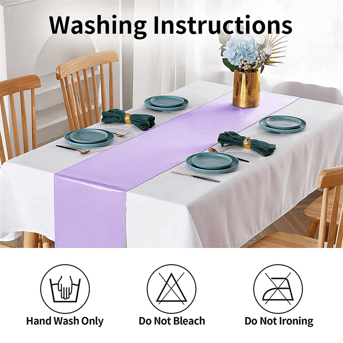 Pack of 10 Satin Table Runner 12x108 Inch Long,Lavender Table Runners for Wedding,Birthday Parties,Banquets Decorations,10 * Satin Table Runner,