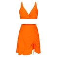thumbnail image 6 of Wowcloth Women's Push-Up Bikini and High-Waisted Swim Skirt Set with V-Neck and Drawstring Adjustment for Beach, Swimming, Vacation, 6 of 9
