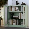 thumbnail image 4 of Palace Imports 100% Solid Wood 3-shelf Bookcase with Adjustable Shelves and Glass Doors, Sage, 4 of 5