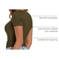 thumbnail image 4 of Camiseta PRETTYGARDEN Henley Ajustada Manga Corta Verde Militar M, 4 of 9