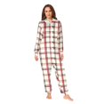 thumbnail image 2 of FORMRS Onesies Pajama for Adults Unisex Hoodie Winter Jumpsuit One Piece Sleepwear, Sizes S-2XL, Red Tartan, 2 of 7