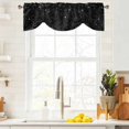 thumbnail image 3 of Black Star Sky Tie Up Valance Curtains for Windows, Kitchen Curtains Window Treatments, Modern Country Simple Abstract Pattern Short Window Shades Valances for Bedroom Bathroom Cafe 42"x12", 3 of 8
