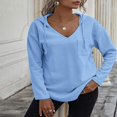 thumbnail image 2 of Relaxed Fit Women‘s Waffle Sweatshirts in Solid Color, 2 of 6