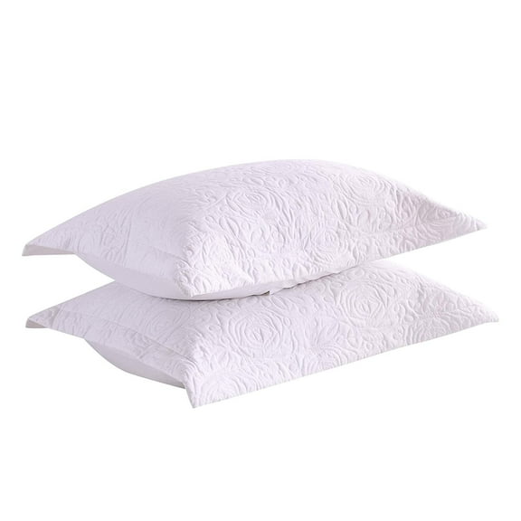 2-Piece Embroidered Pillow Shams, Queen Decorative Microfiber Standard Size Pillowcases Set